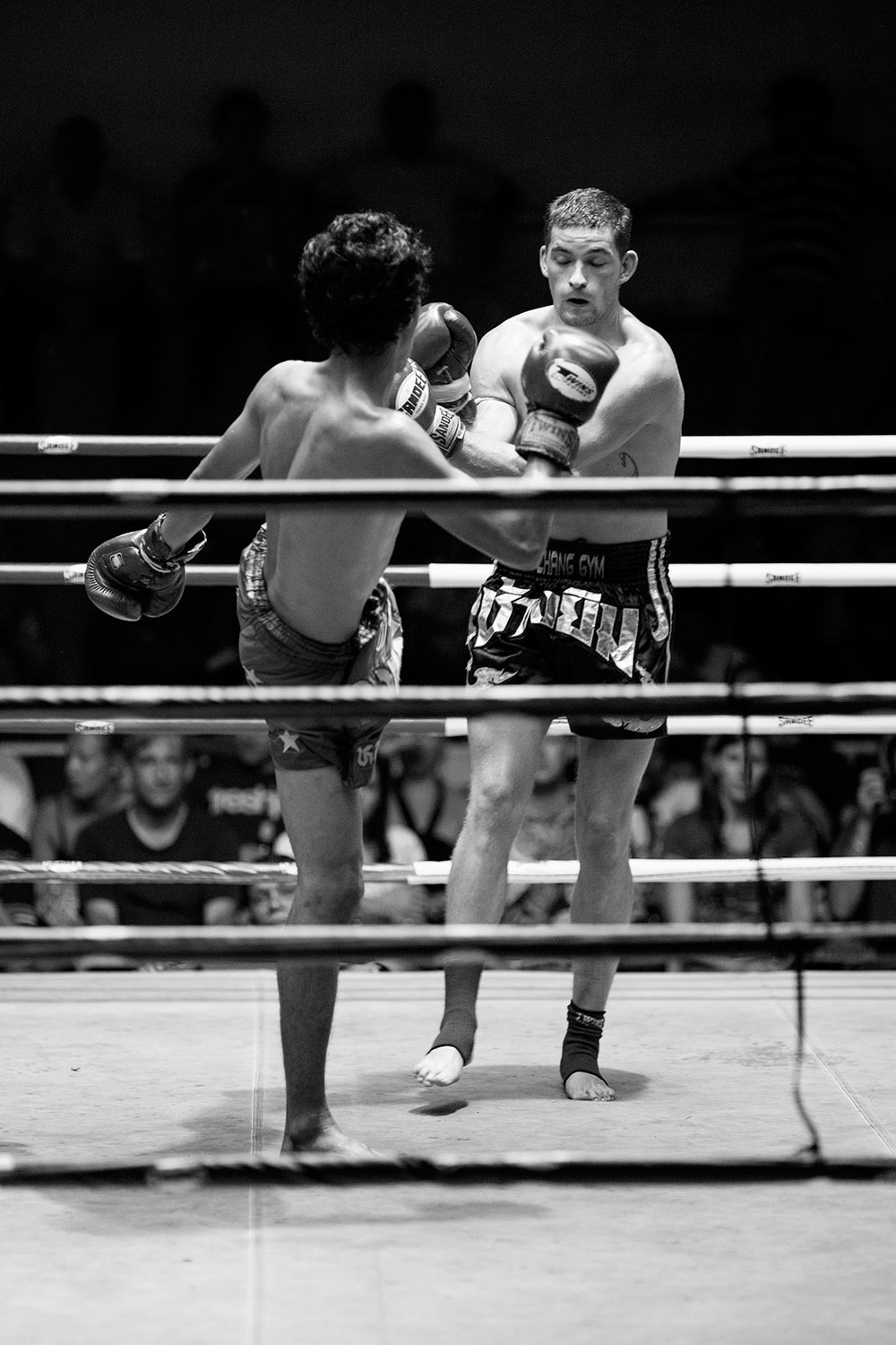 Muay Thai fighters in action.