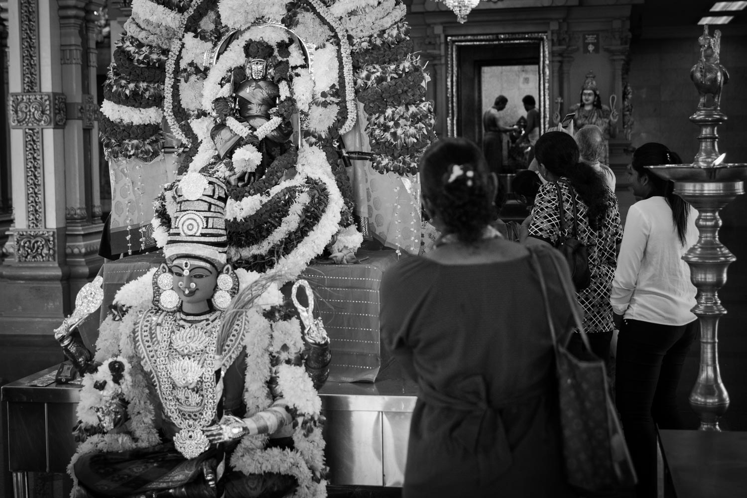 Sri Maha Mariamman Temple in Kuala Lumpur Worshippers during the Abhishekam ritual.