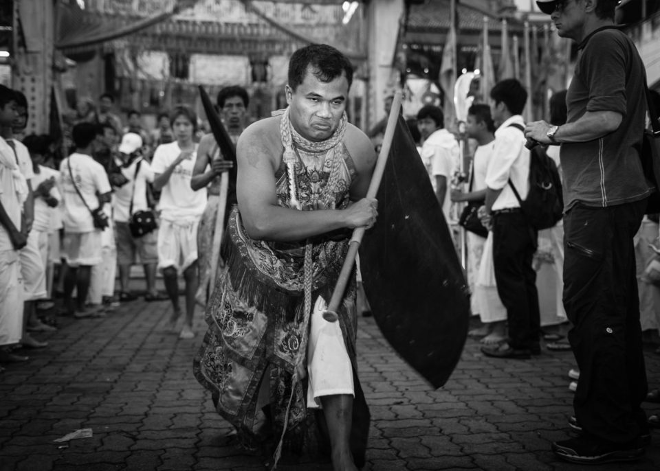 Phuket Vegetarian Festival flag procession