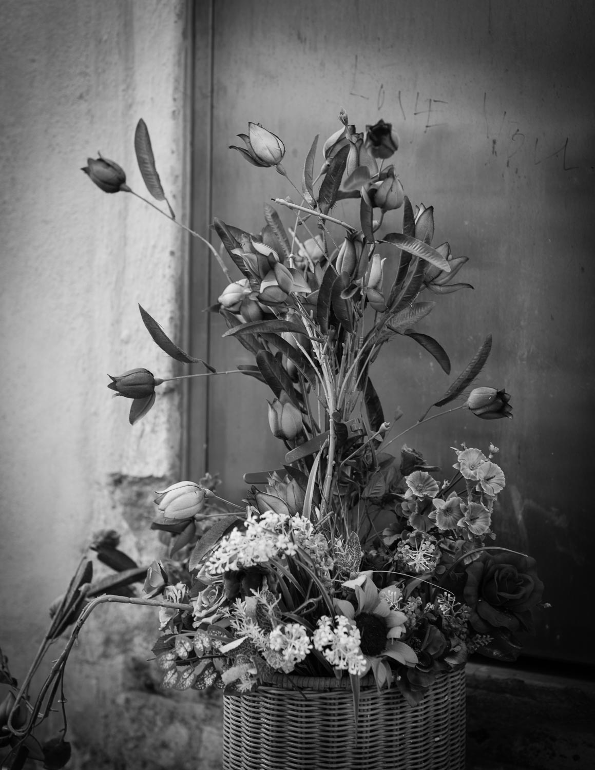flower arrangement street photography